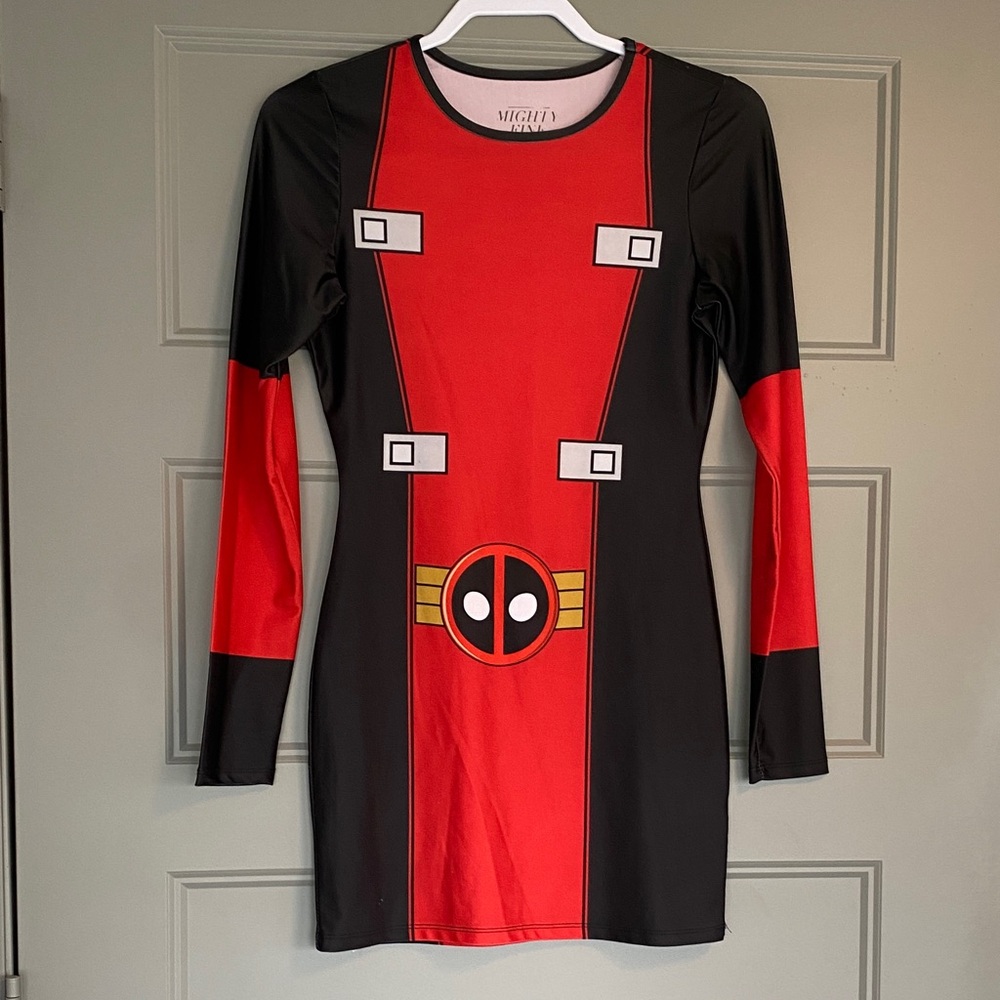 Mighty Fine Red and Black Marvel Deadpool Graphic Dress